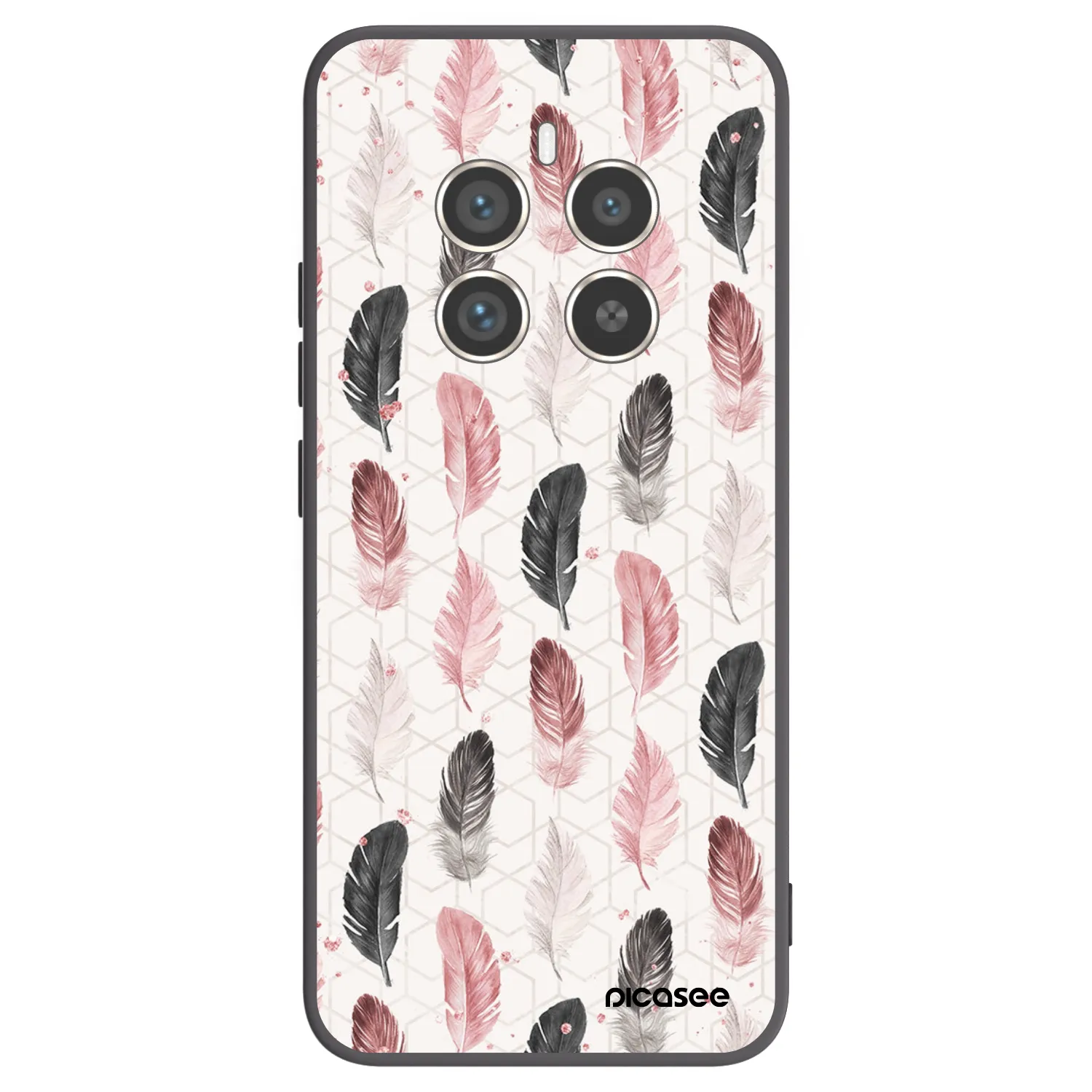 Picasee crna silikonska maskica za Realme 12 Pro 5G - Feather 2