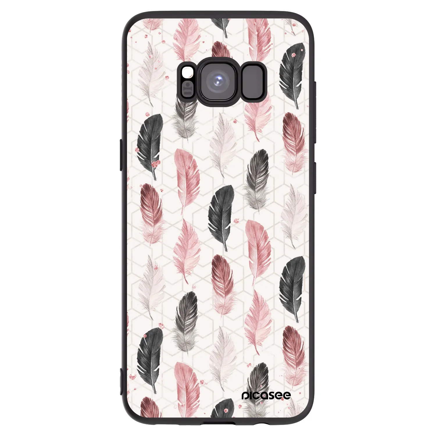 Picasee crna silikonska maskica za Samsung Galaxy S8 G950F - Feather 2