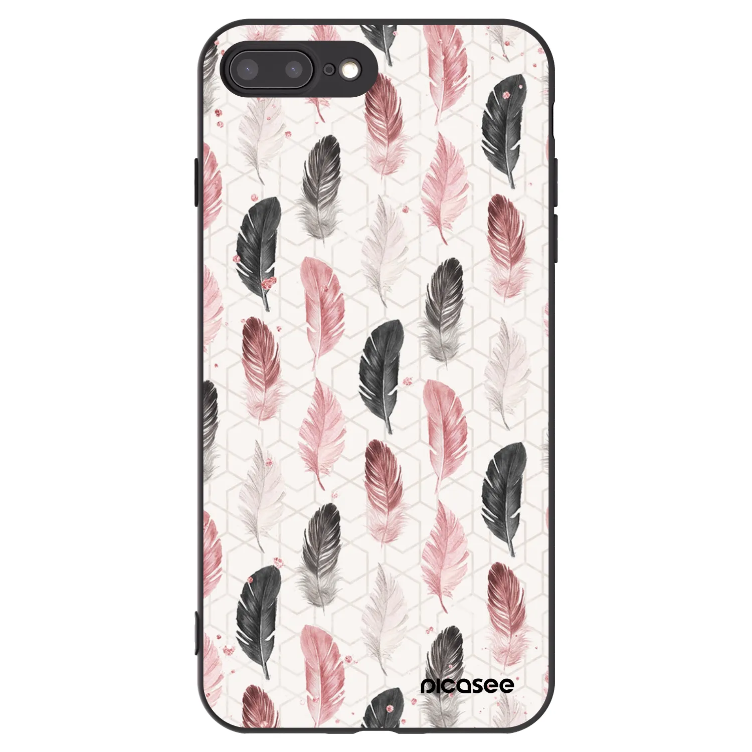 Picasee crna silikonska maskica za Apple iPhone 7 Plus - Feather 2