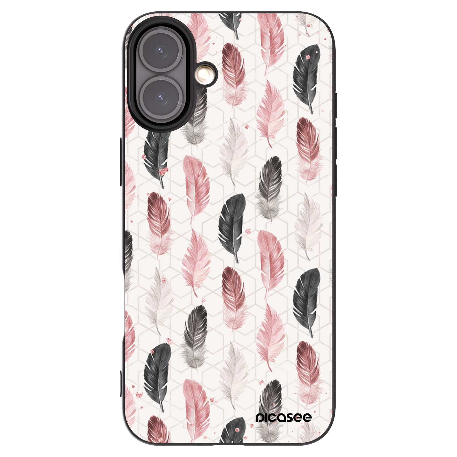 Picasee crna silikonska maskica za Apple iPhone 16 Plus - Feather 2