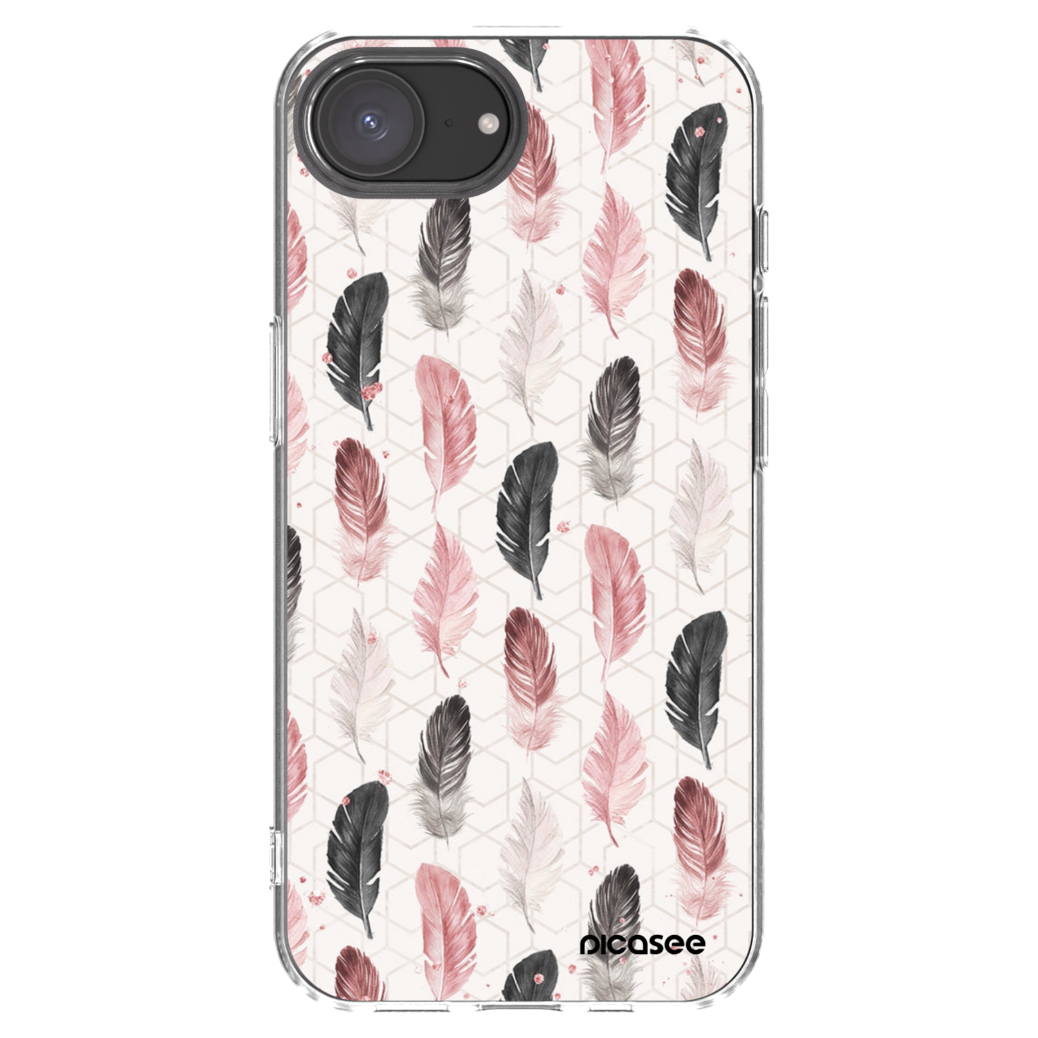 Picasee silikonska prozirna maskica za Apple iPhone 16e - Feather 2