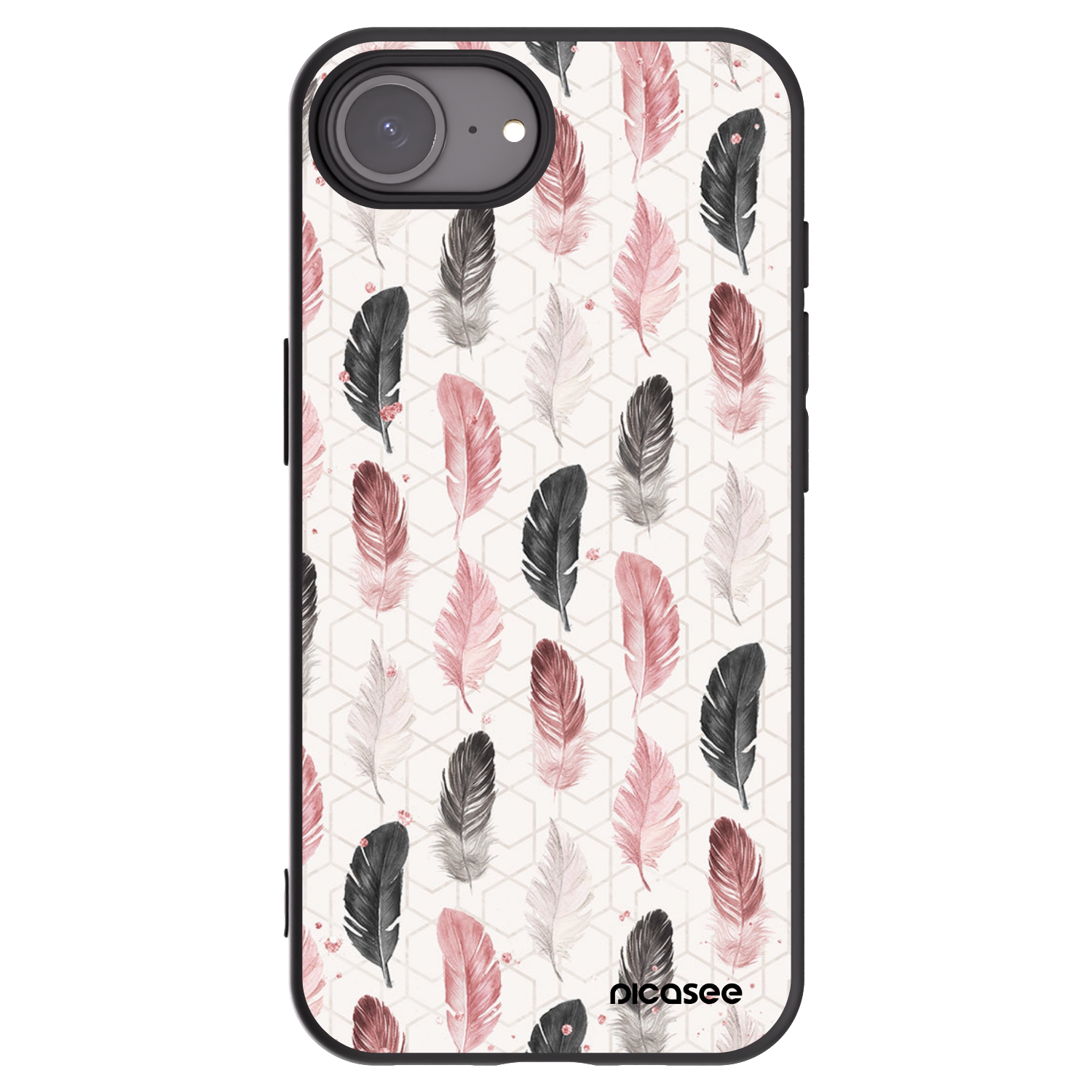 Picasee crna silikonska maskica za Apple iPhone 16e - Feather 2