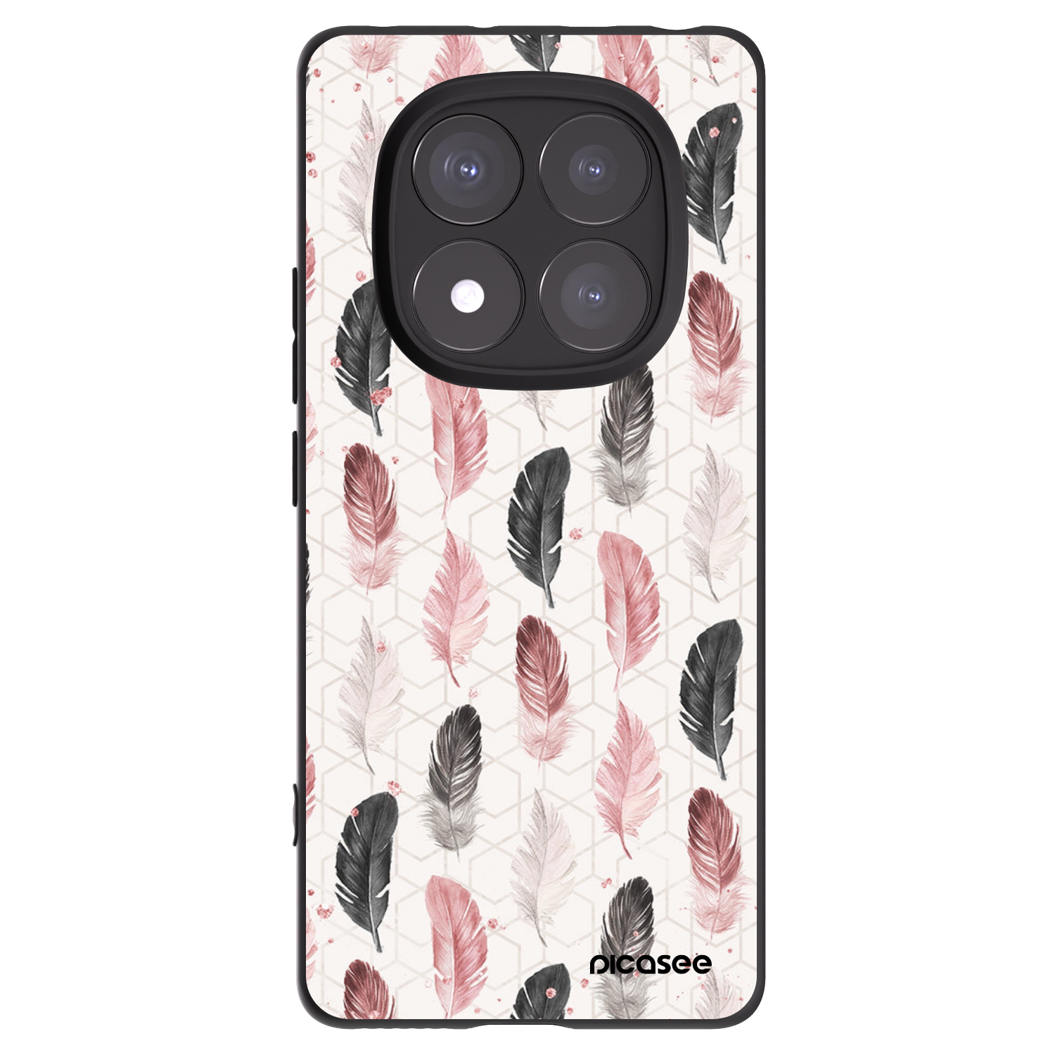 Picasee crna silikonska maskica za Xiaomi Redmi Note 14 Pro+ 5G - Feather 2