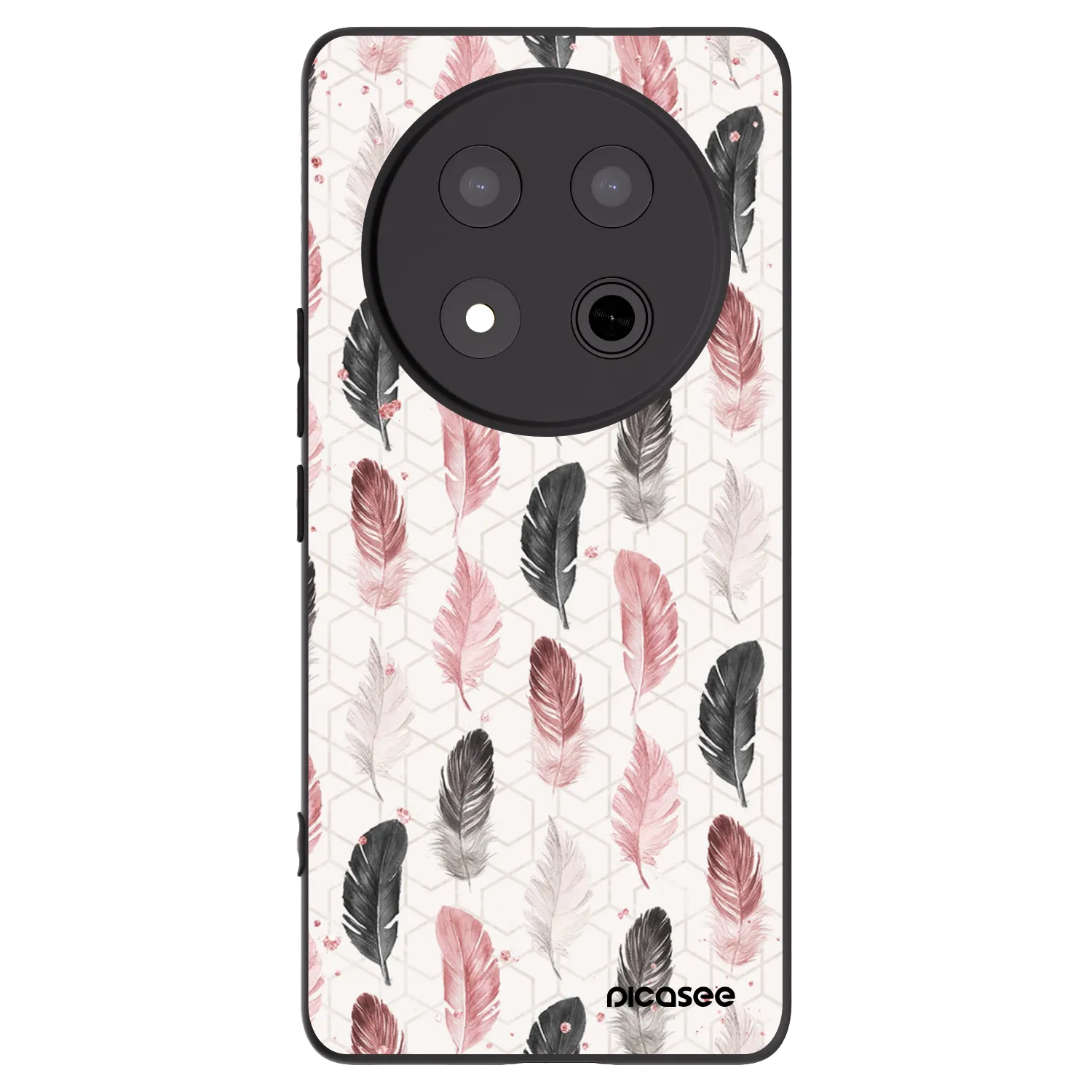 Picasee crna silikonska maskica za Honor Magic7 Lite 5G - Feather 2