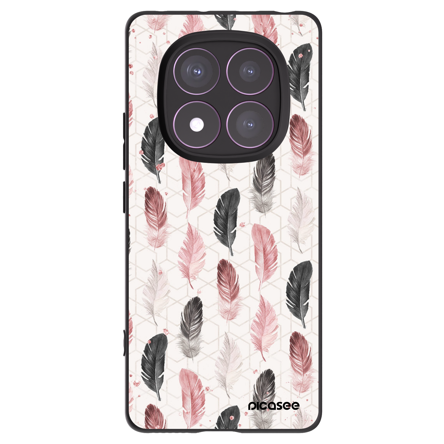 Picasee crna silikonska maskica za Xiaomi Redmi Note 14 Pro 4G - Feather 2
