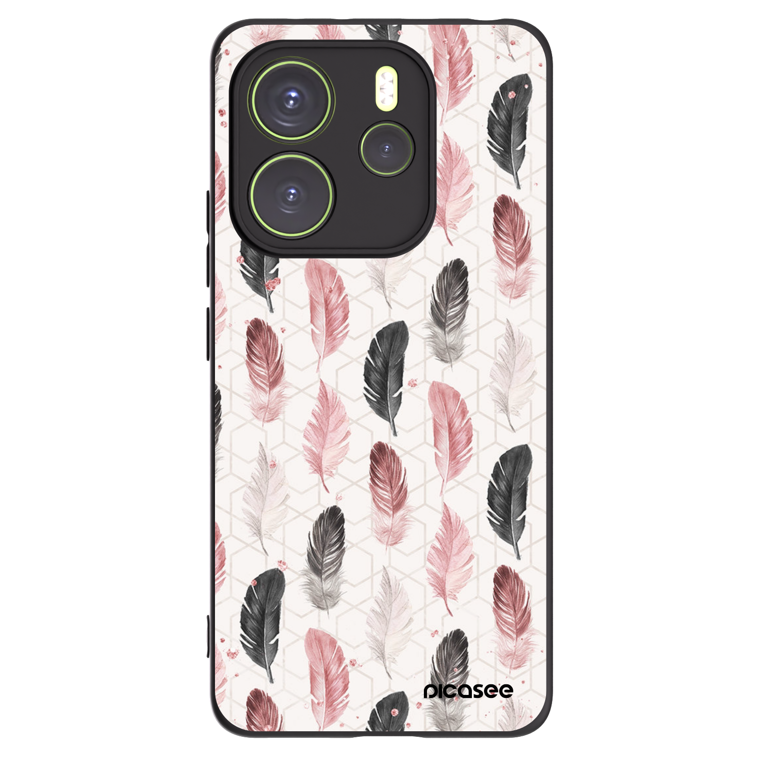 Picasee crna silikonska maskica za Xiaomi Redmi Note 14 4G - Feather 2