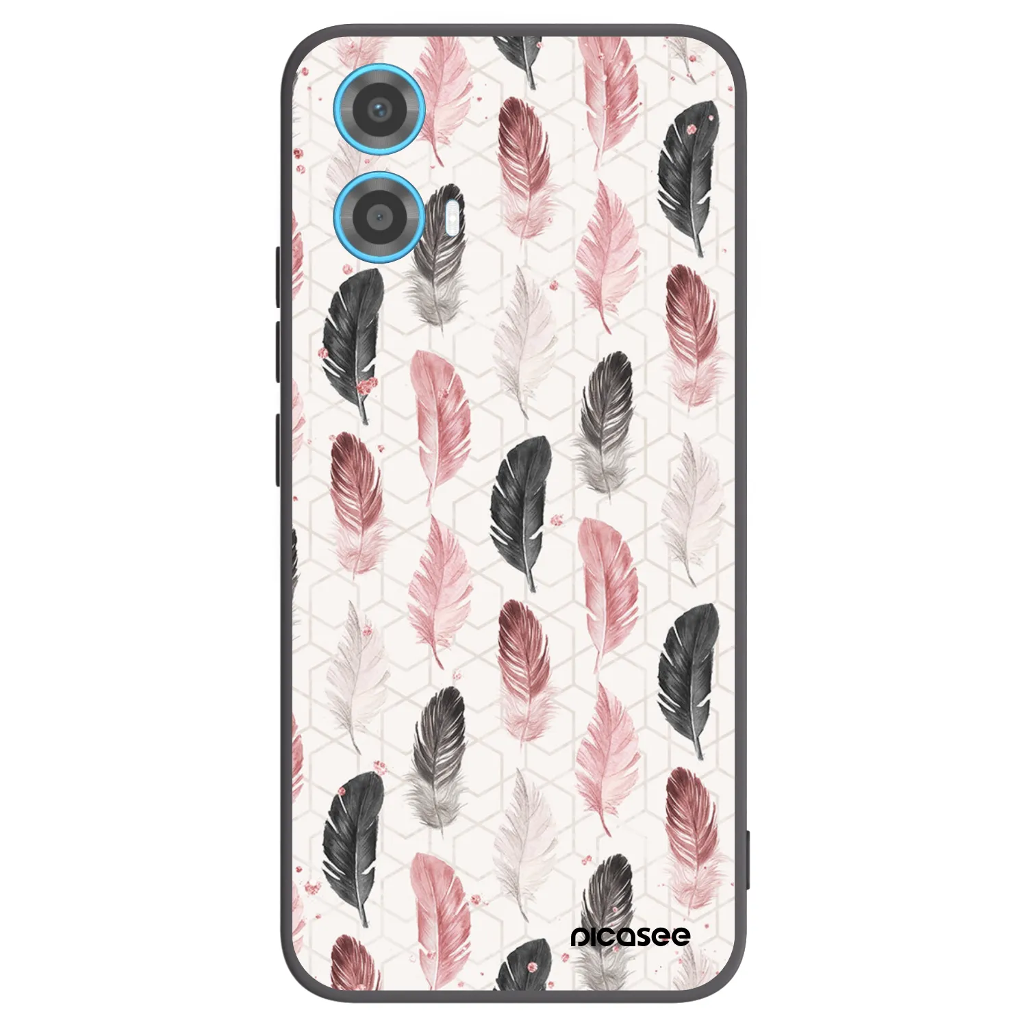 Picasee crna silikonska maskica za Motorola Moto G34 5G - Feather 2