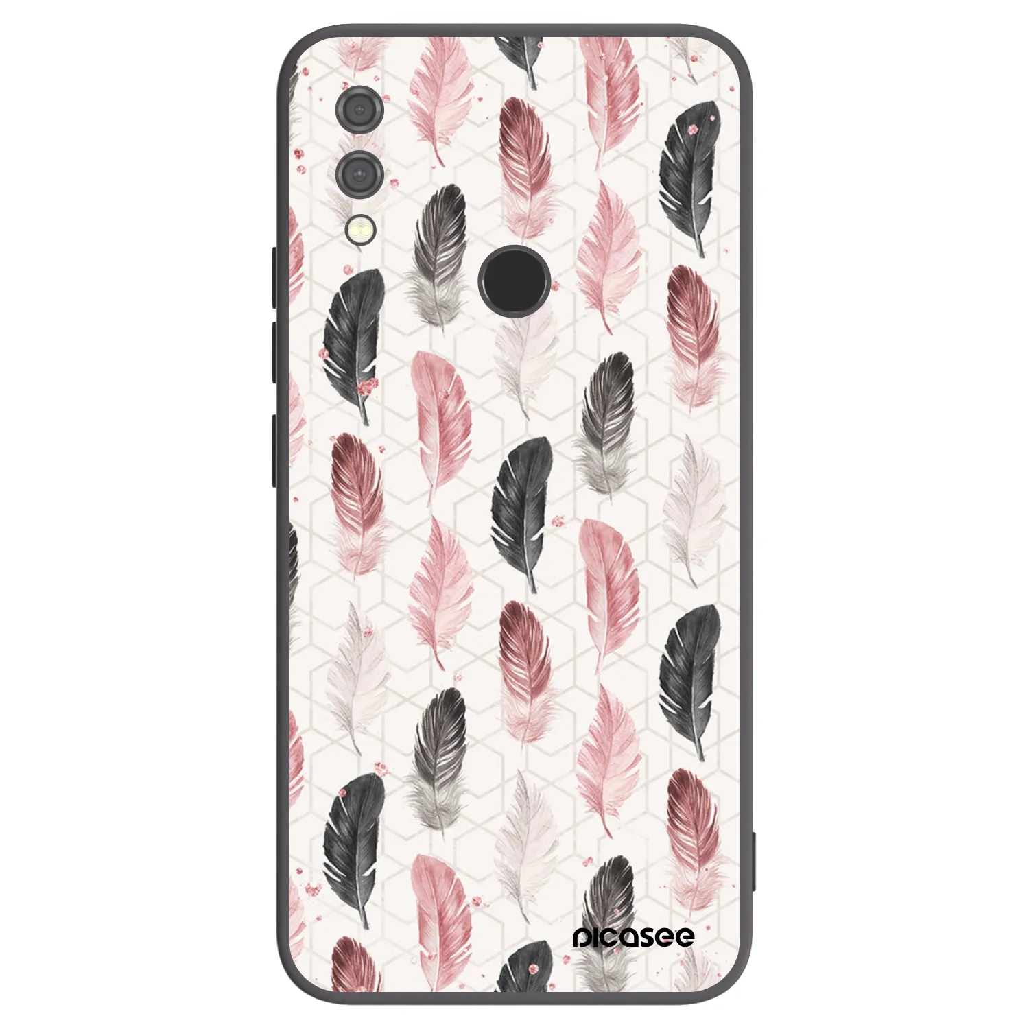 Picasee crna silikonska maskica za Xiaomi Redmi Note 7 - Feather 2