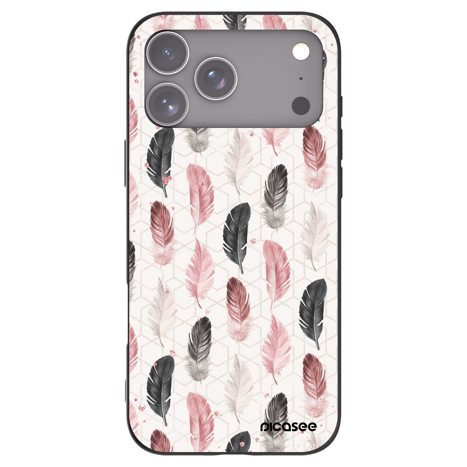 Picasee crna silikonska maskica za Apple iPhone 17 Pro Max - Feather 2