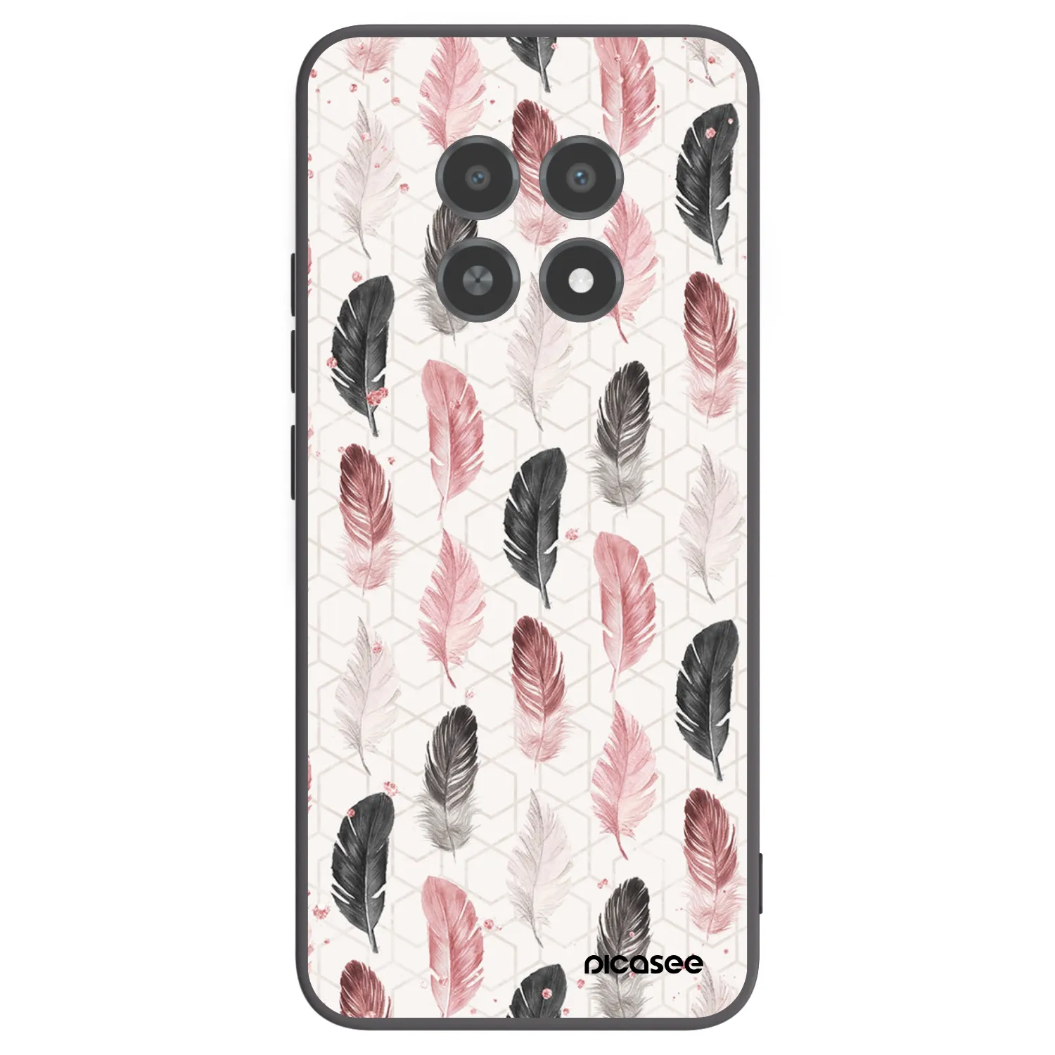 Picasee crna silikonska maskica za Realme 12X - Feather 2