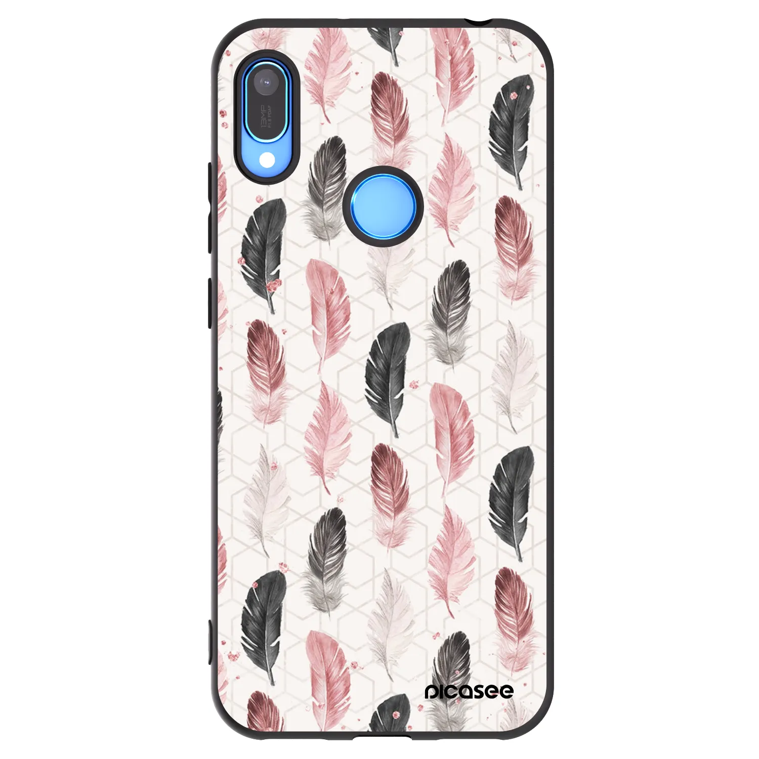 Picasee crna silikonska maskica za Huawei Y6 2019 - Feather 2
