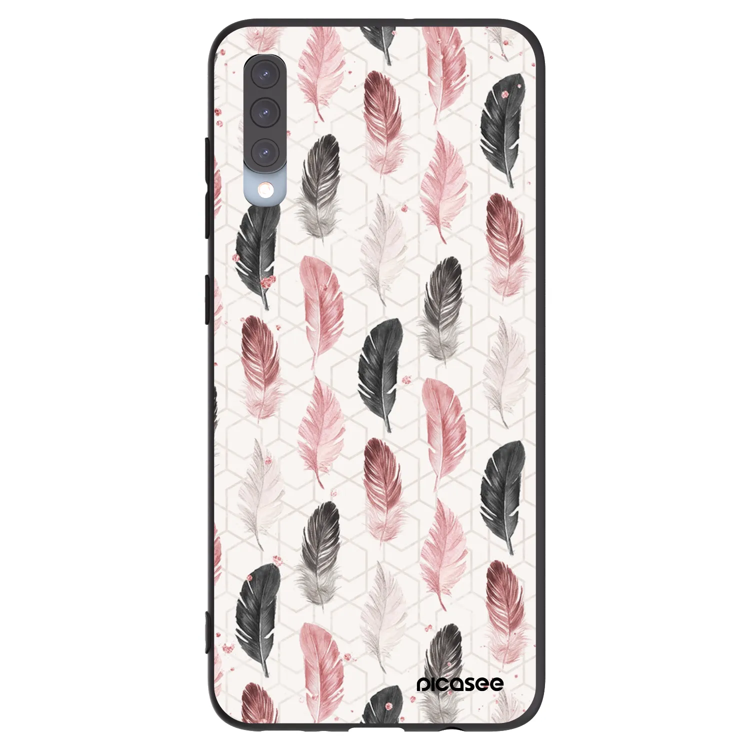 Picasee crna silikonska maskica za Samsung Galaxy A70 A705F - Feather 2