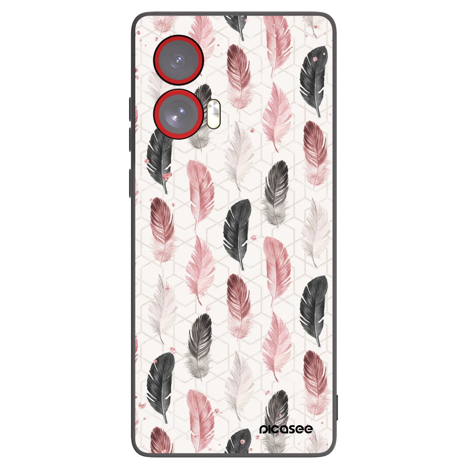 Picasee crna silikonska maskica za Motorola Edge 50 Fusion - Feather 2
