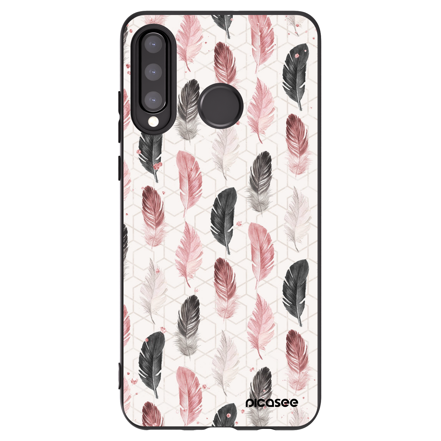 Picasee crna silikonska maskica za Huawei P30 Lite - Feather 2