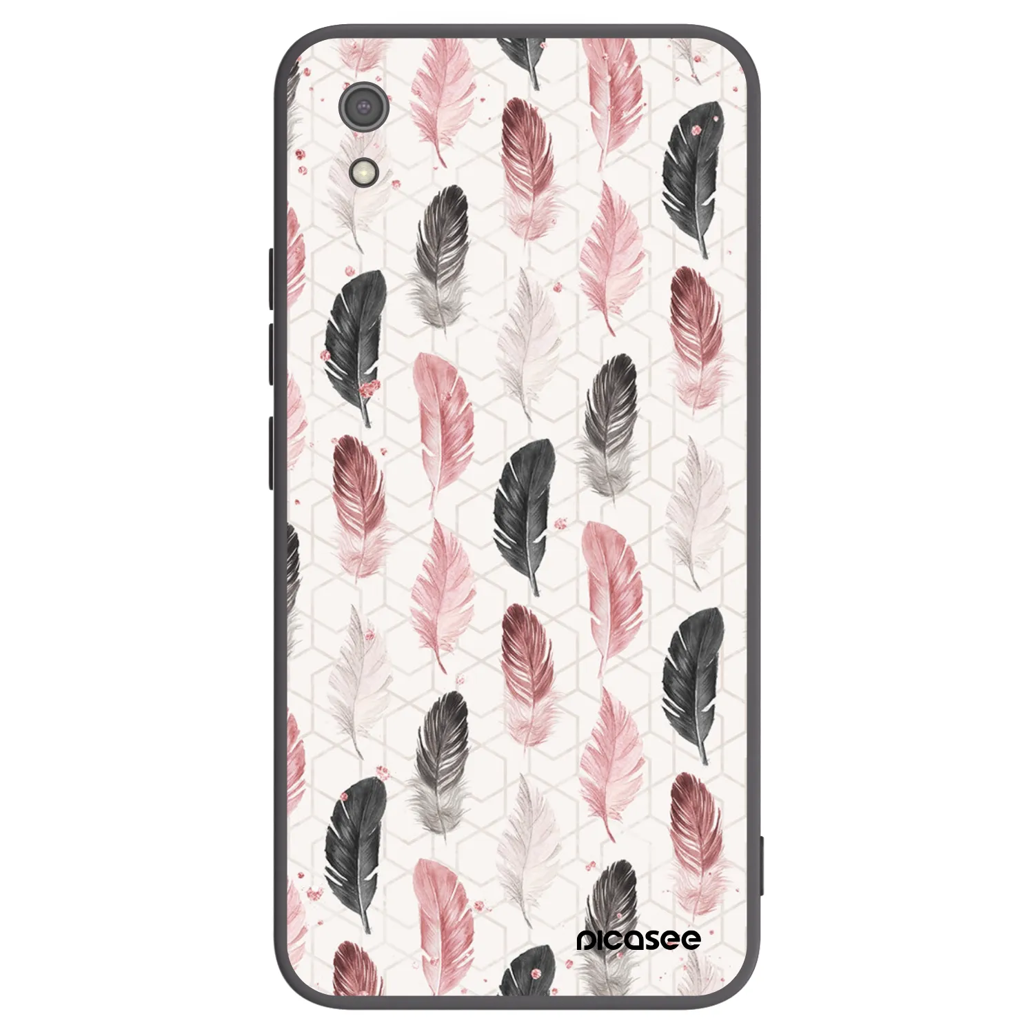 Picasee crna silikonska maskica za Xiaomi Redmi 7A - Feather 2