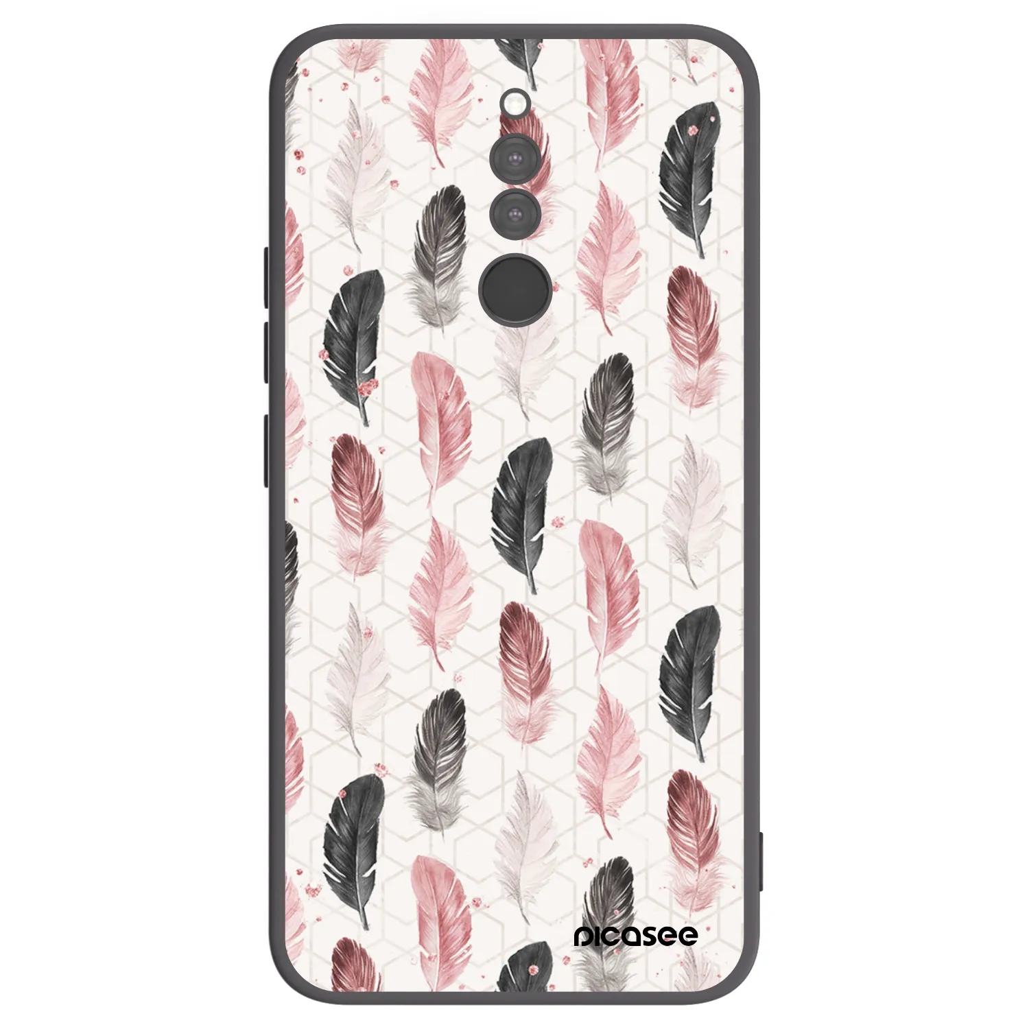 Picasee crna silikonska maskica za Xiaomi Redmi 8 - Feather 2
