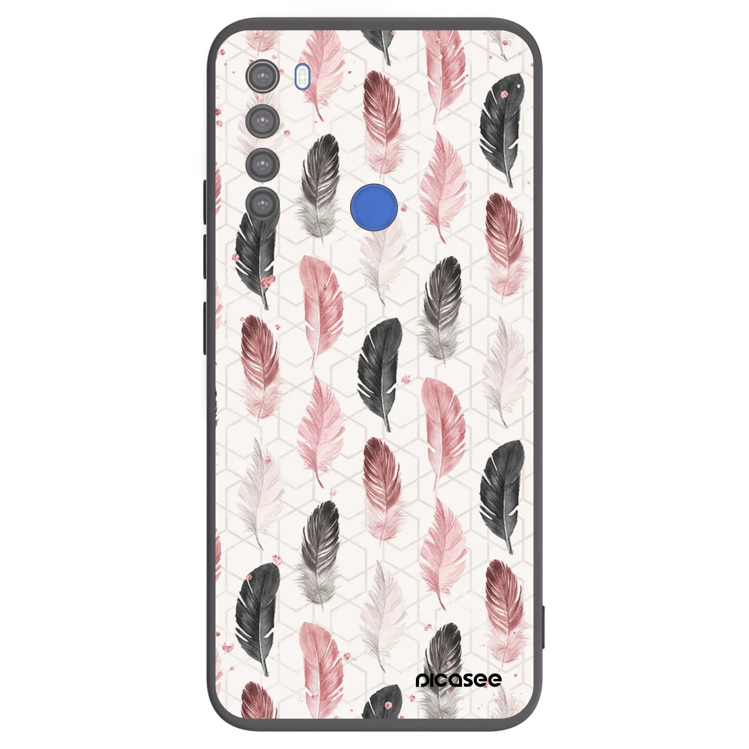 Picasee crna silikonska maskica za Xiaomi Redmi Note 8T - Feather 2