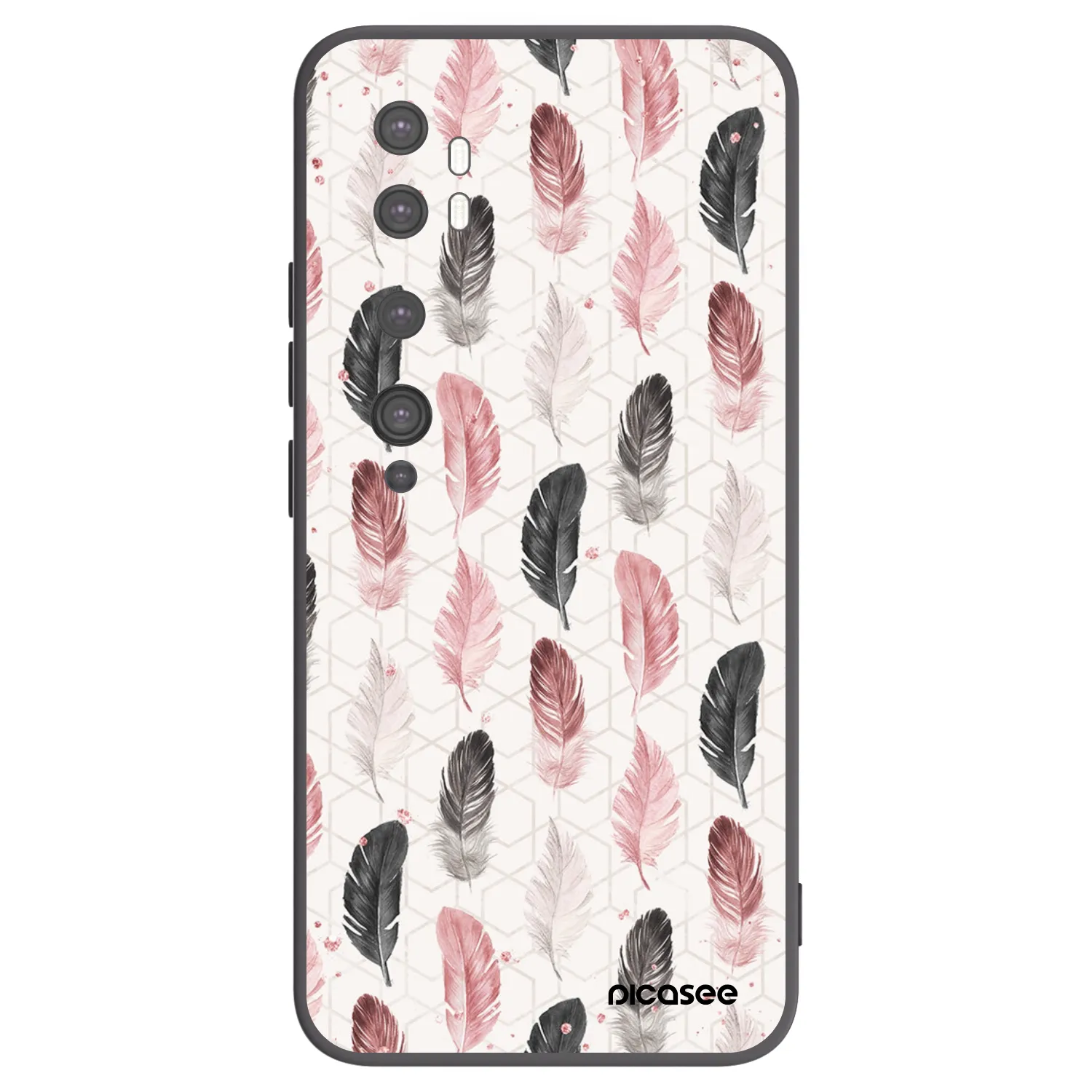 Picasee crna silikonska maskica za Xiaomi Mi Note 10 (Pro) - Feather 2