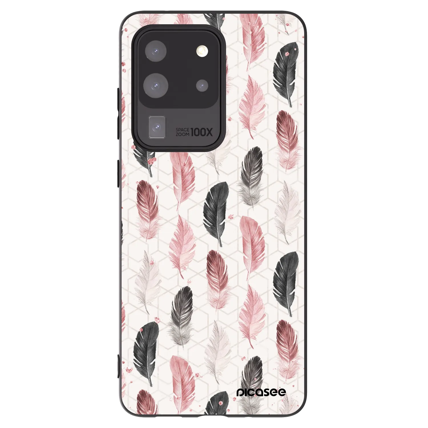 Picasee crna silikonska maskica za Samsung Galaxy S20 Ultra 5G G988F - Feather 2