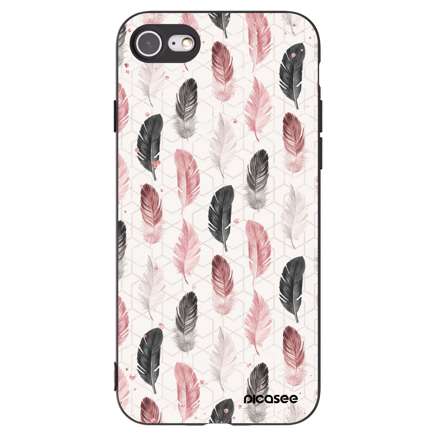 Picasee crna silikonska maskica za Apple iPhone SE 2020 - Feather 2