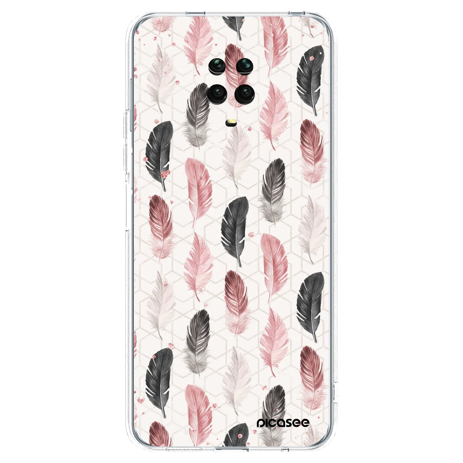 Picasee silikonska prozirna maskica za Xiaomi Redmi Note 9 Pro - Feather 2