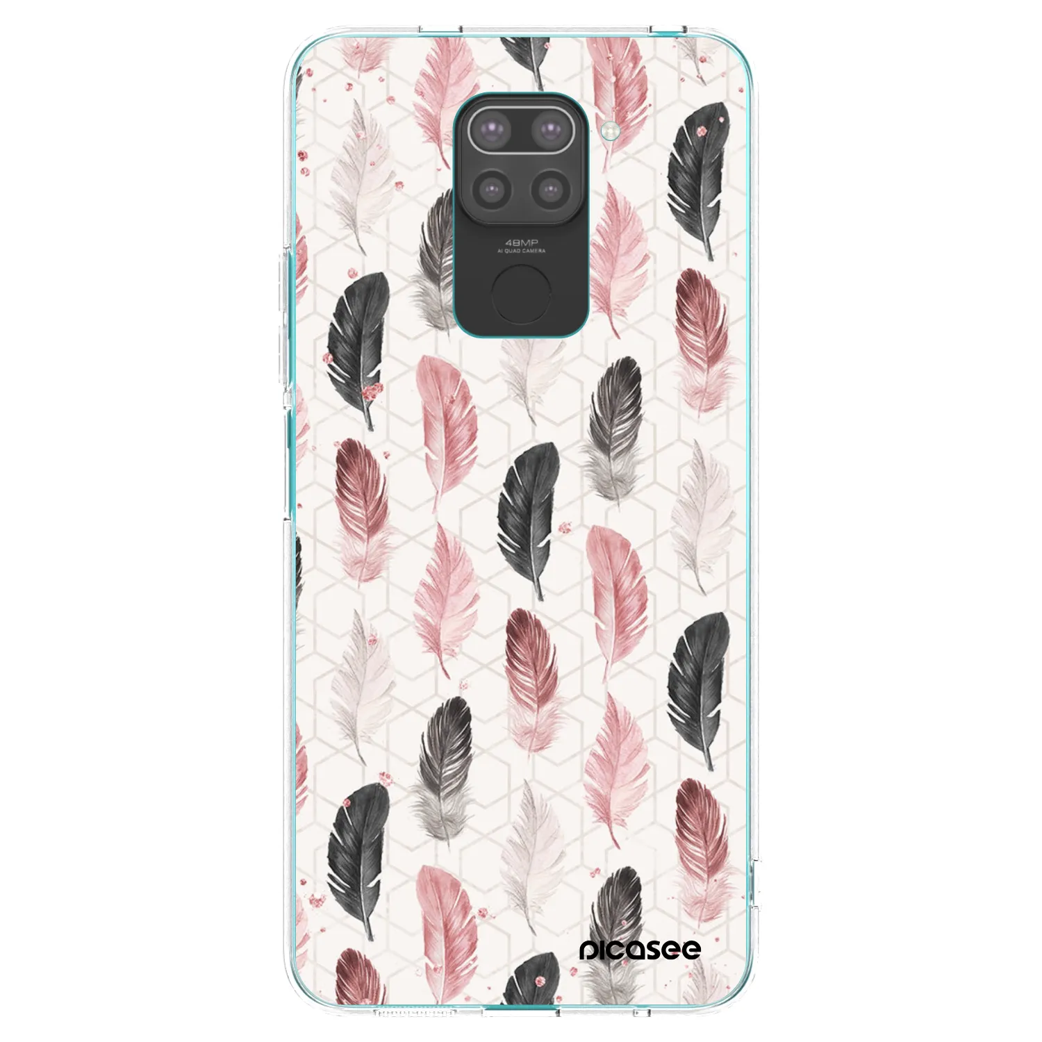 Picasee crna silikonska maskica za Xiaomi Redmi Note 9 - Feather 2