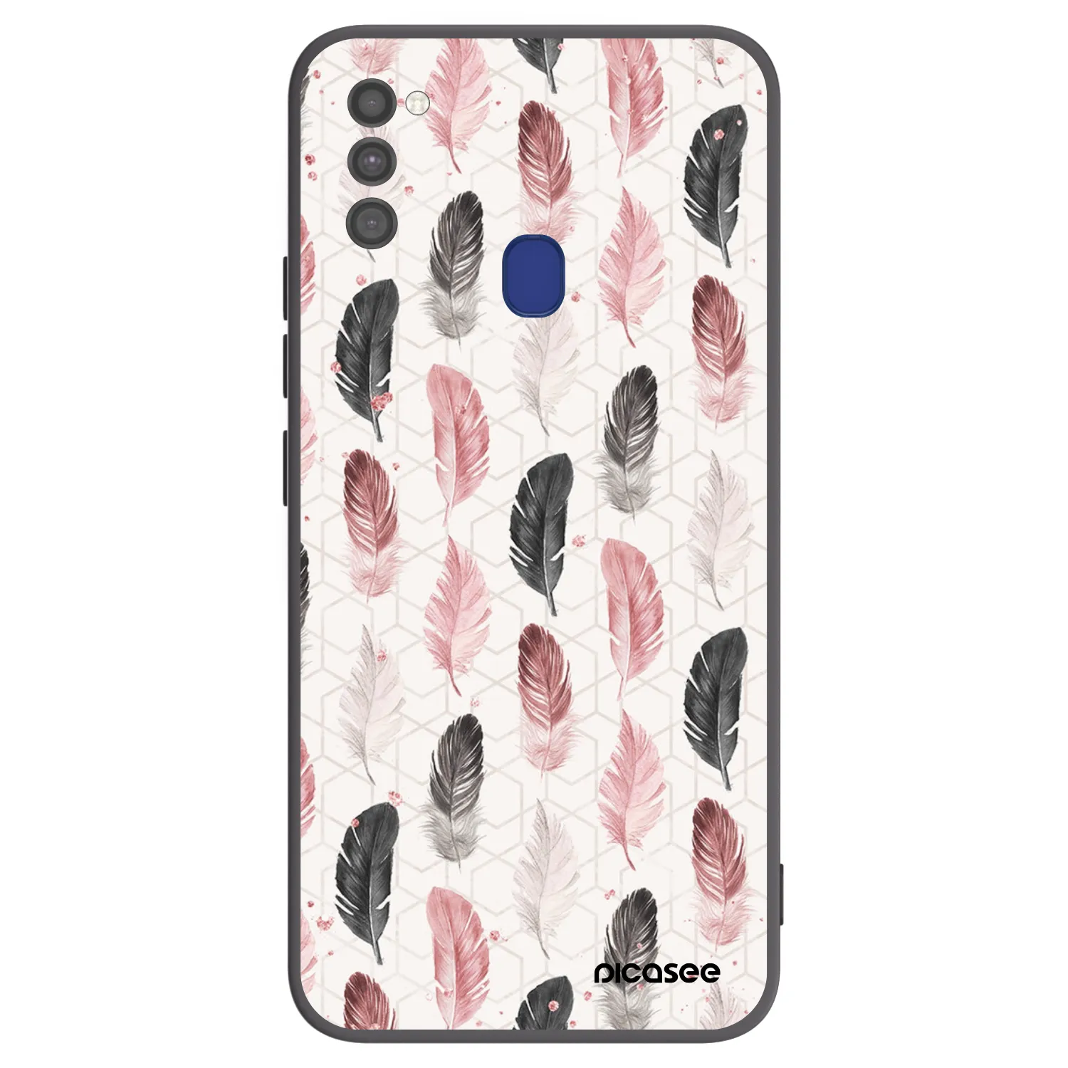 Picasee crna silikonska maskica za Samsung Galaxy M21 M215F - Feather 2