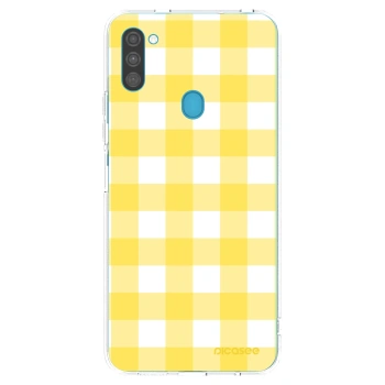 Picasee silikonska prozirna maskica za Samsung Galaxy M11 - Gride lemon