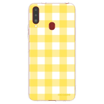 Picasee silikonska prozirna maskica za Samsung Galaxy A20s - Gride lemon