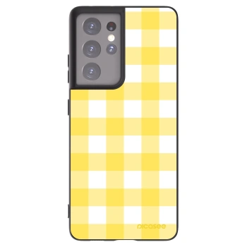 Picasee crna silikonska maskica za Samsung Galaxy S21 Ultra 5G G998B - Gride lemon
