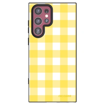 Picasee crna silikonska maskica za Samsung Galaxy S22 Ultra 5G - Gride lemon