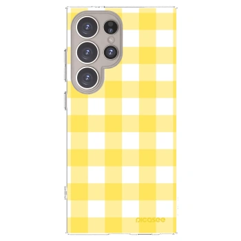Picasee silikonska prozirna maskica za Samsung Galaxy S24 Ultra S928B 5G - Gride lemon