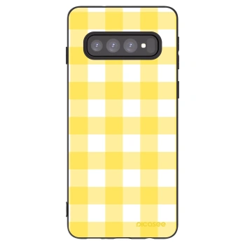 Picasee crna silikonska maskica za Samsung Galaxy S10 G973 - Gride lemon
