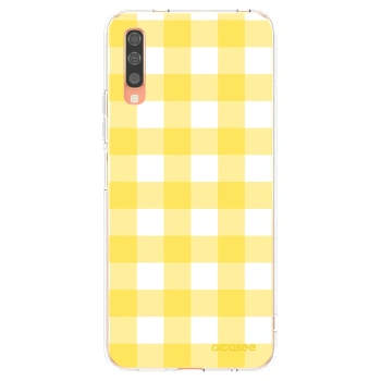 Picasee silikonska prozirna maskica za Samsung Galaxy A70 A705F - Gride lemon
