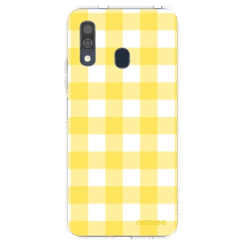 Picasee silikonska prozirna maskica za Samsung Galaxy A40 A405F - Gride lemon