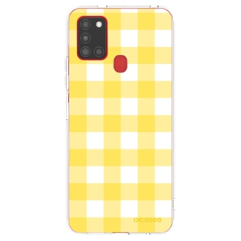 Picasee silikonska prozirna maskica za Samsung Galaxy A21s - Gride lemon
