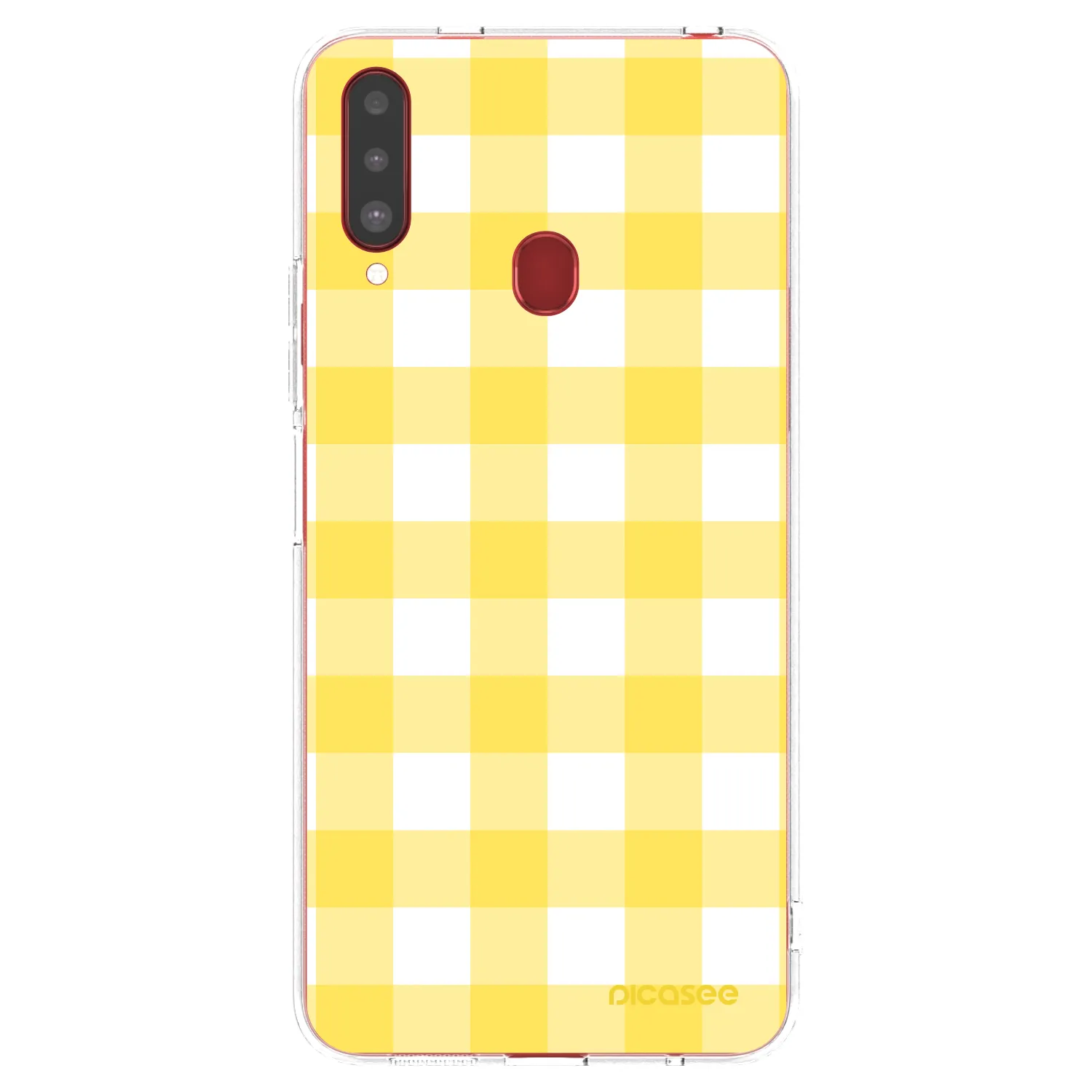 Picasee silikonska prozirna maskica za Samsung Galaxy A20s - Gride lemon