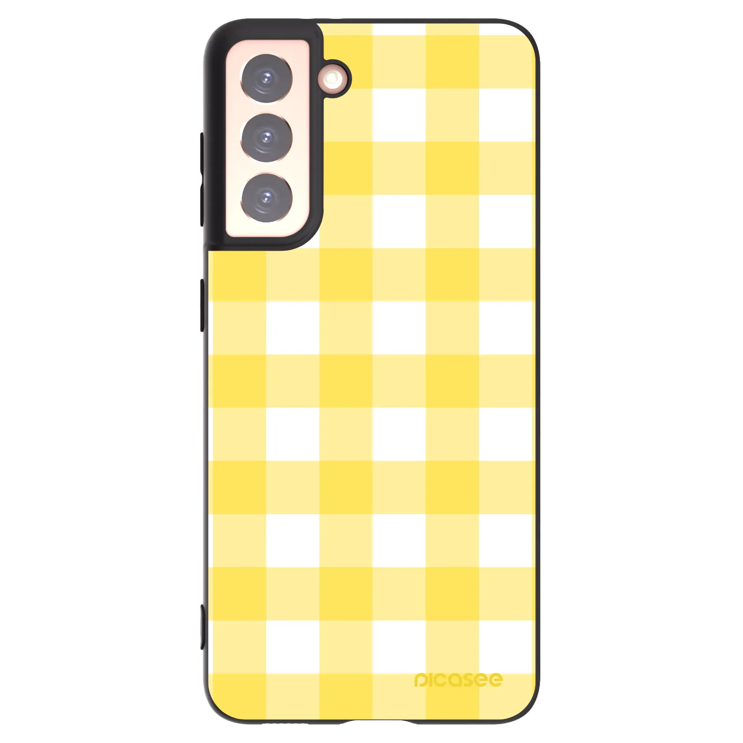 Picasee crna silikonska maskica za Samsung Galaxy S21 5G G991B - Gride lemon