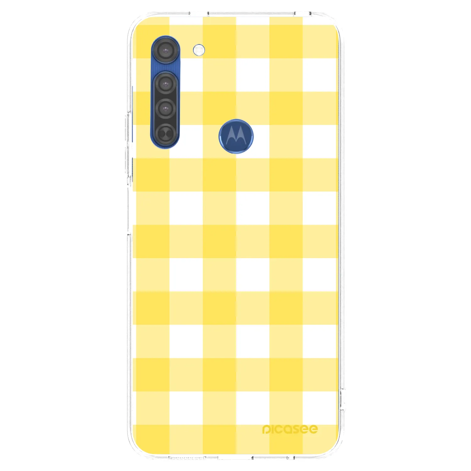 Picasee silikonska prozirna maskica za Motorola Moto G8 - Gride lemon