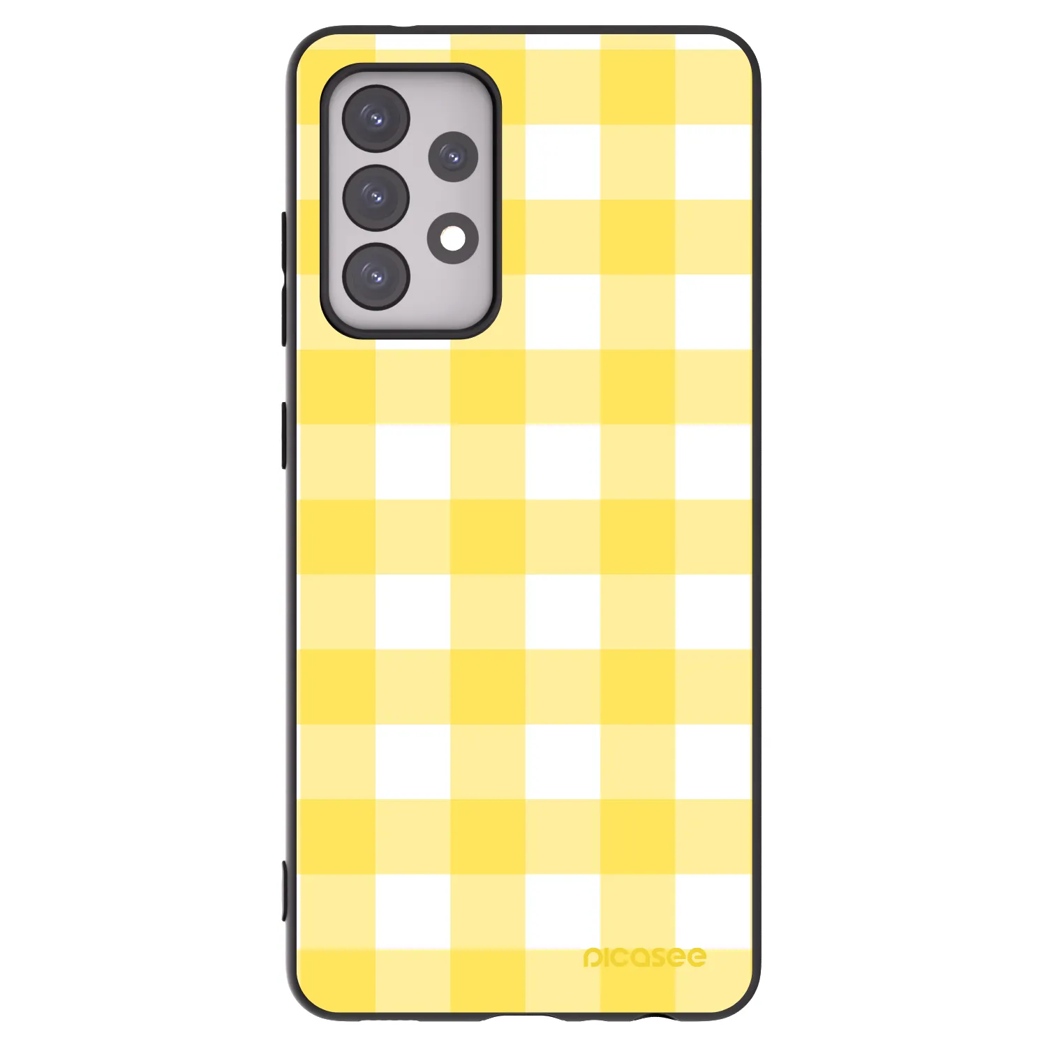 Picasee crna silikonska maskica za Samsung Galaxy A52 5G A525F - Gride lemon