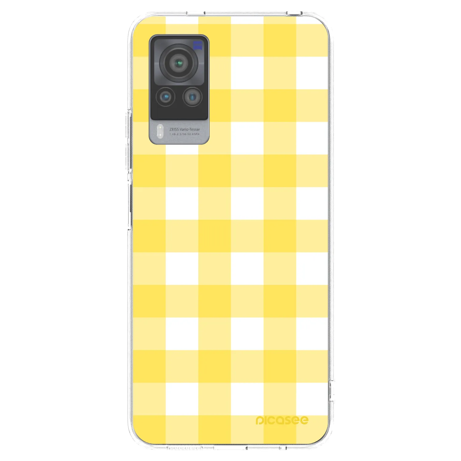 Picasee silikonska prozirna maskica za Vivo X60 Pro 5G - Gride lemon