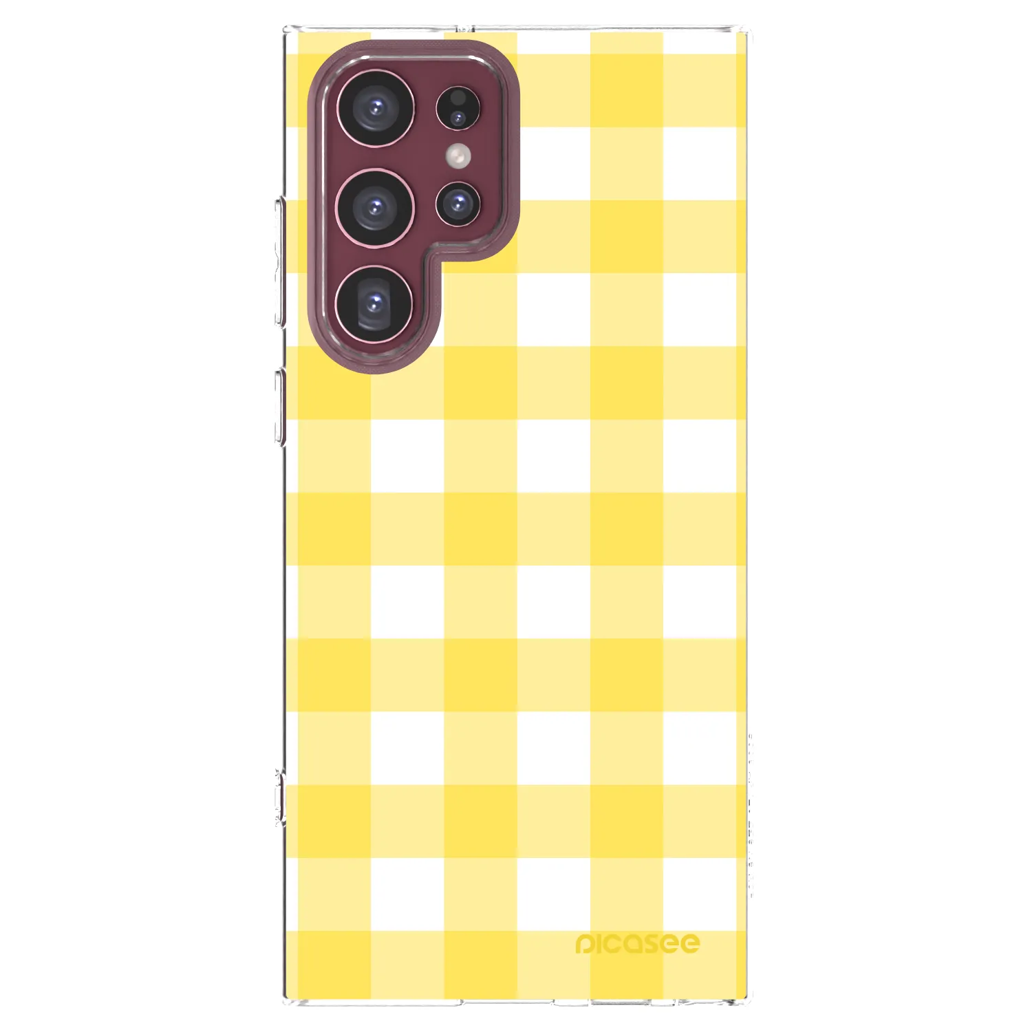 Picasee silikonska prozirna maskica za Samsung Galaxy S22 Ultra 5G - Gride lemon