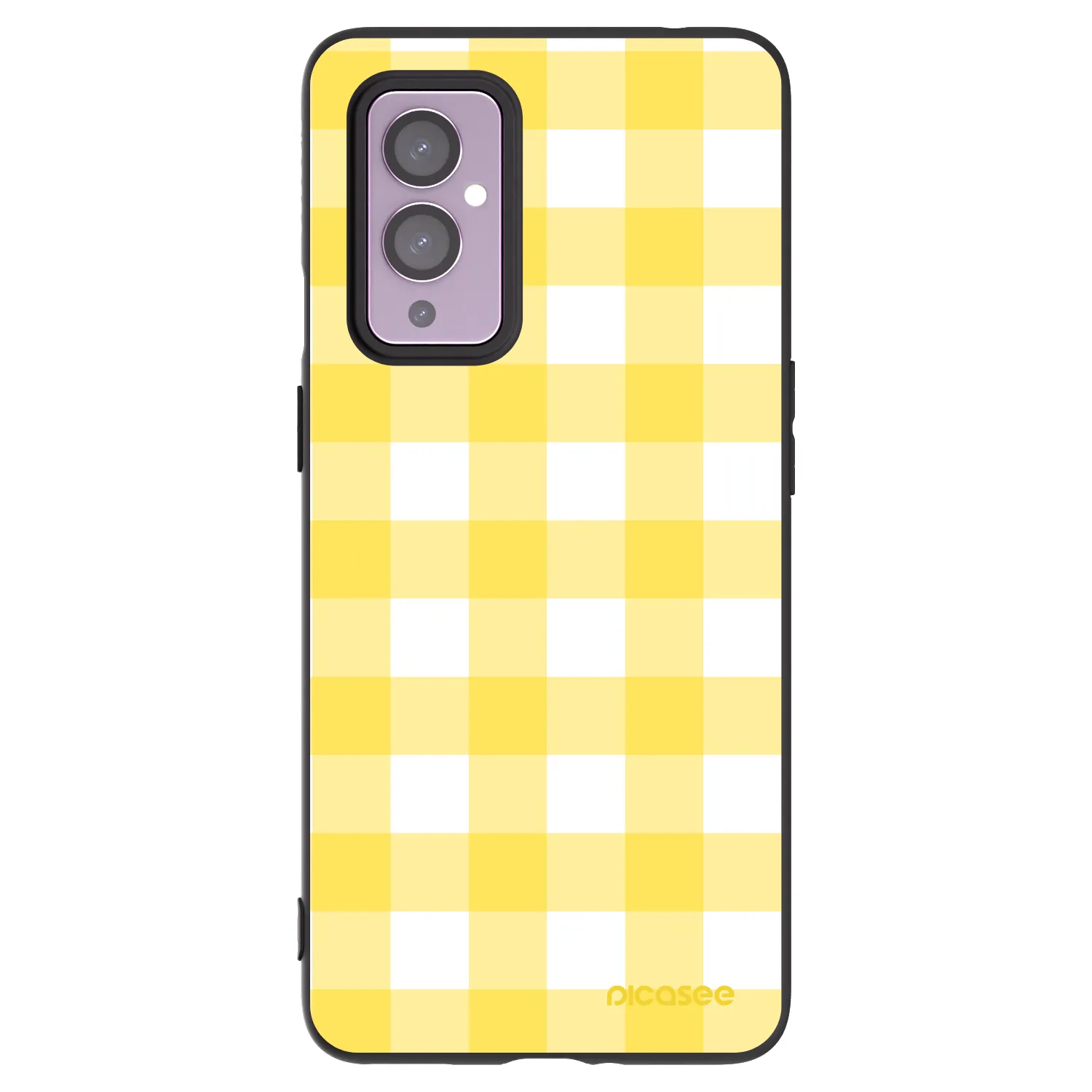 Picasee crna silikonska maskica za OnePlus 9 - Gride lemon