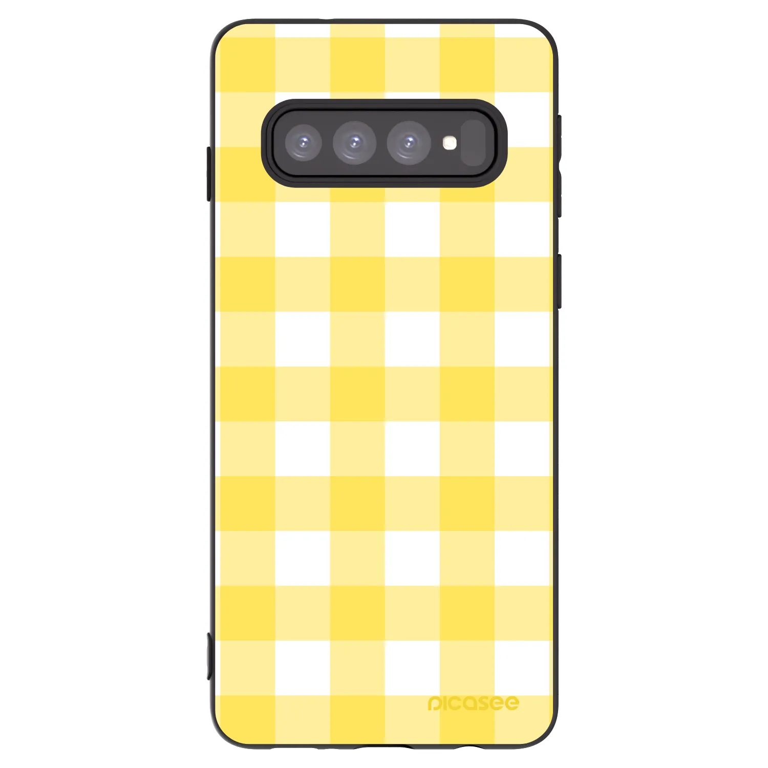 Picasee crna silikonska maskica za Samsung Galaxy S10 G973 - Gride lemon
