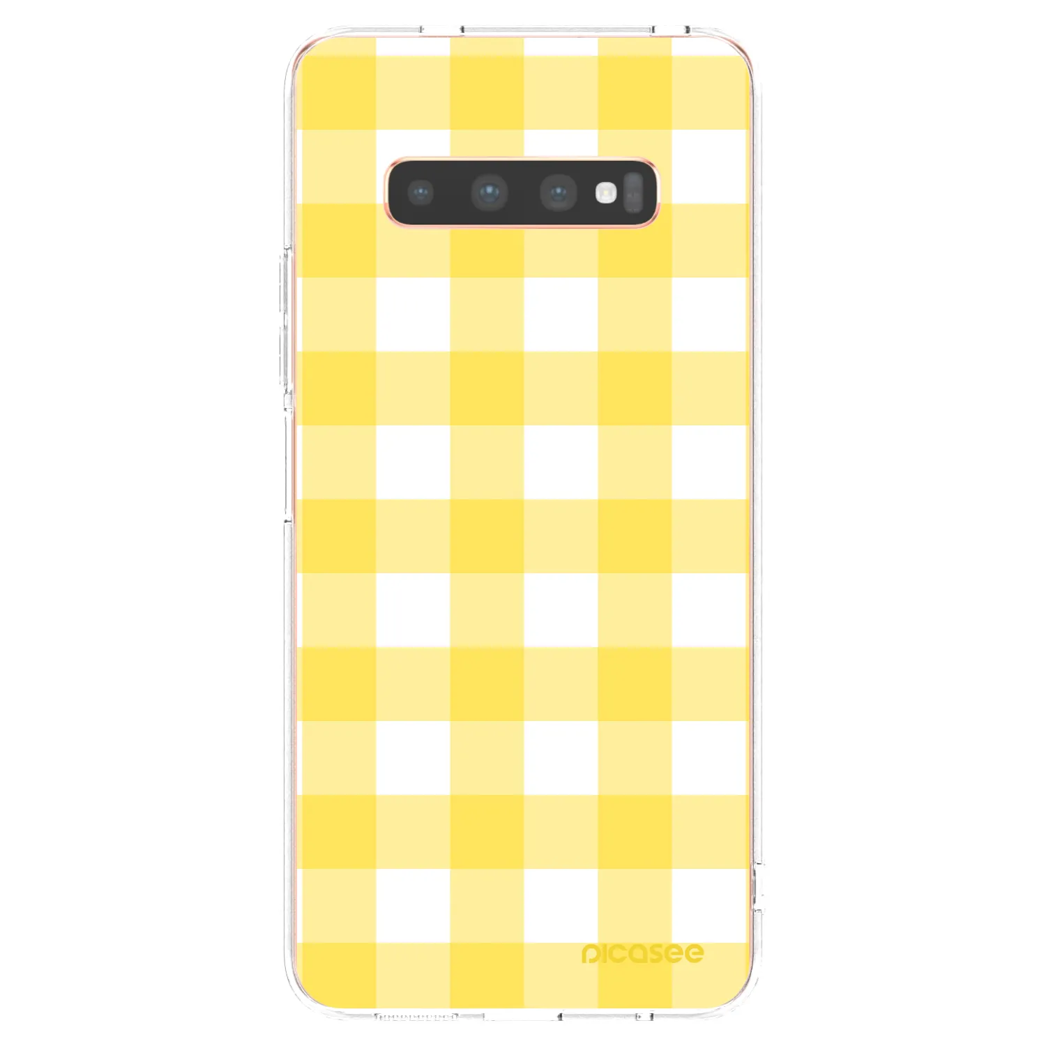 Picasee silikonska prozirna maskica za Samsung Galaxy S10 Plus G975 - Gride lemon