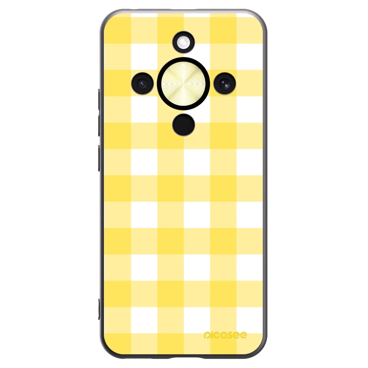Picasee crna silikonska maskica za Honor Magic8 Lite 5G - Gride lemon