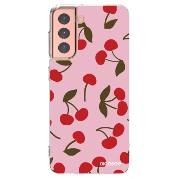 Picasee silikonska prozirna maskica za Samsung Galaxy S21 5G G991B - Cherry