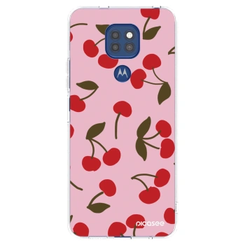 Picasee silikonska prozirna maskica za Motorola Moto G9 Play - Cherry