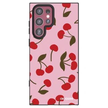 Picasee crna silikonska maskica za Samsung Galaxy S22 Ultra 5G - Cherry