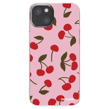 Picasee silikonska prozirna maskica za Apple iPhone 15 Plus - Cherry